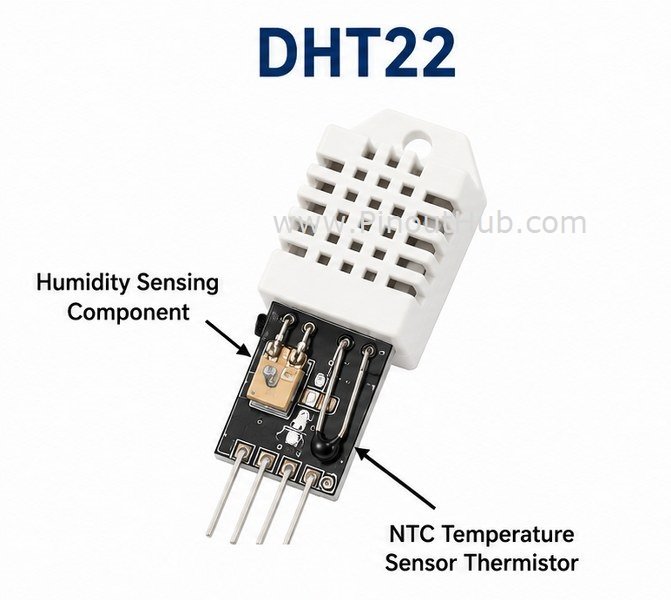 Internal circuitry of the DHT22