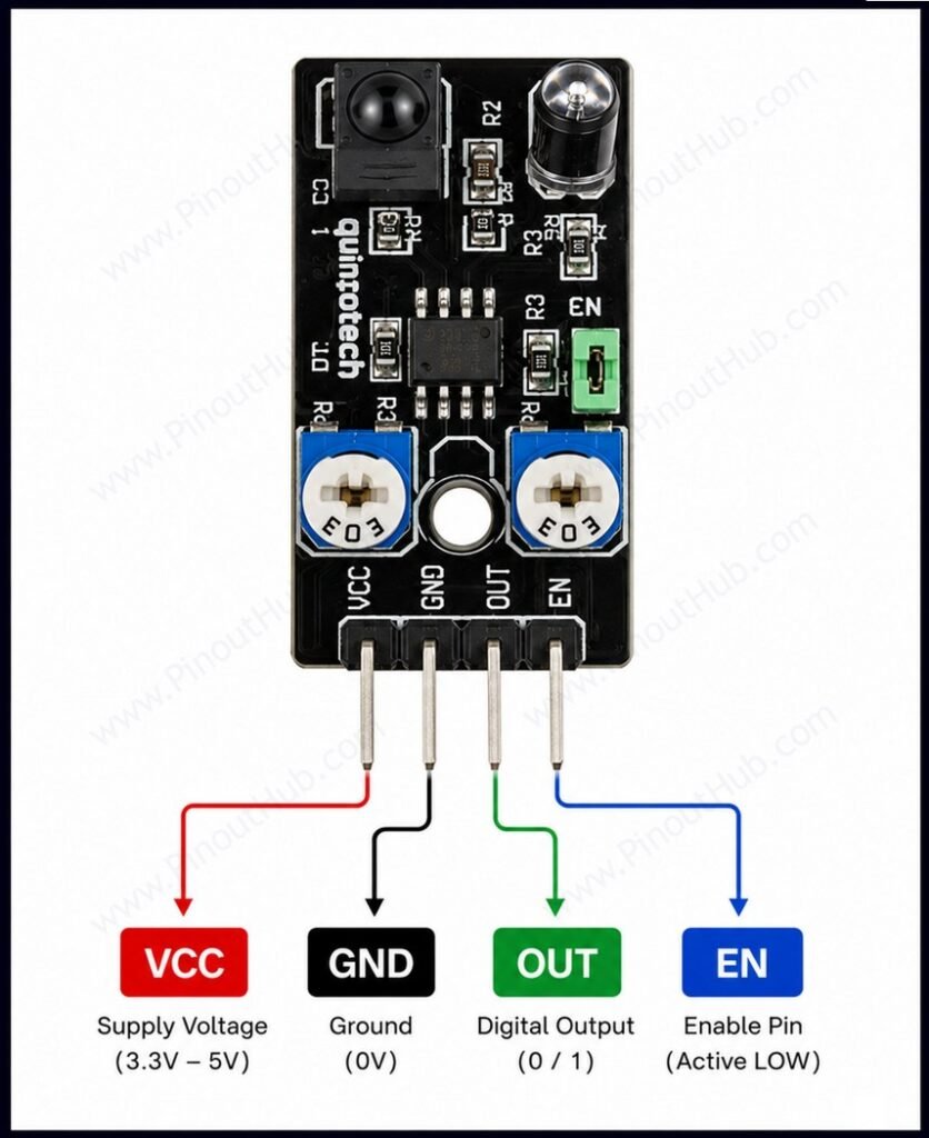 4 Pin ir obstacle sensor pinout