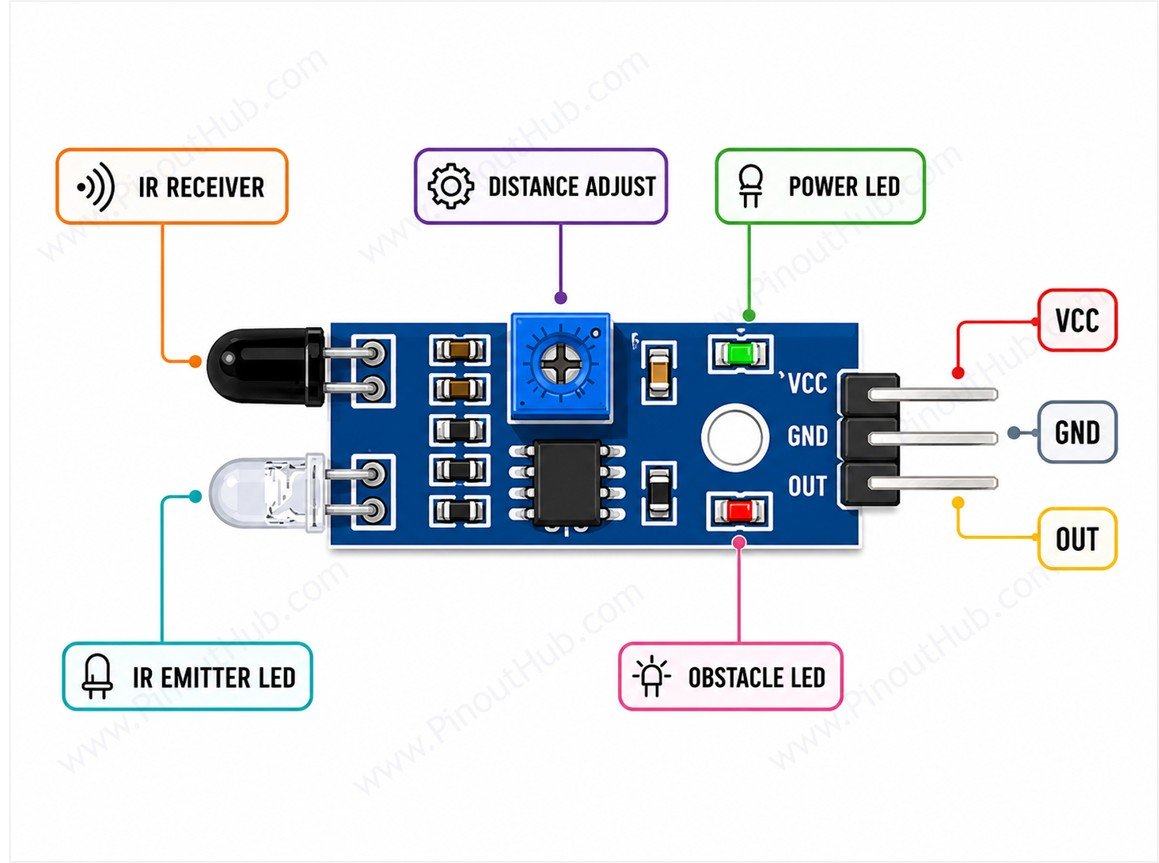 IR obstacle sensor construction parts