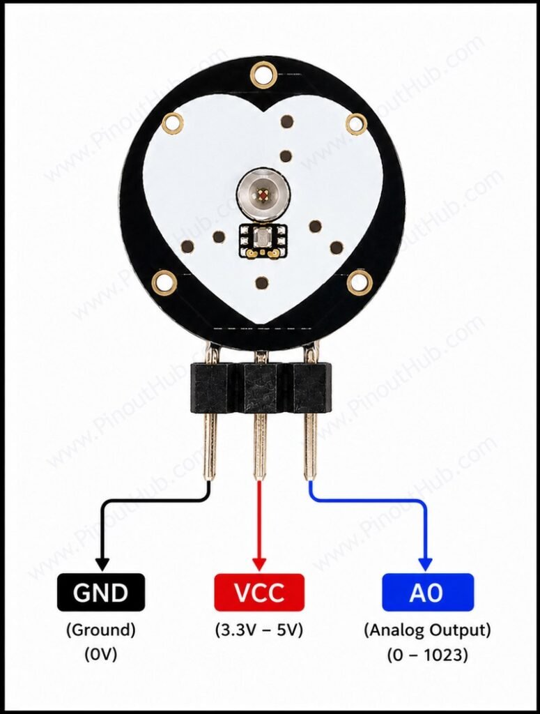 Pulse Sensor Pin diagram