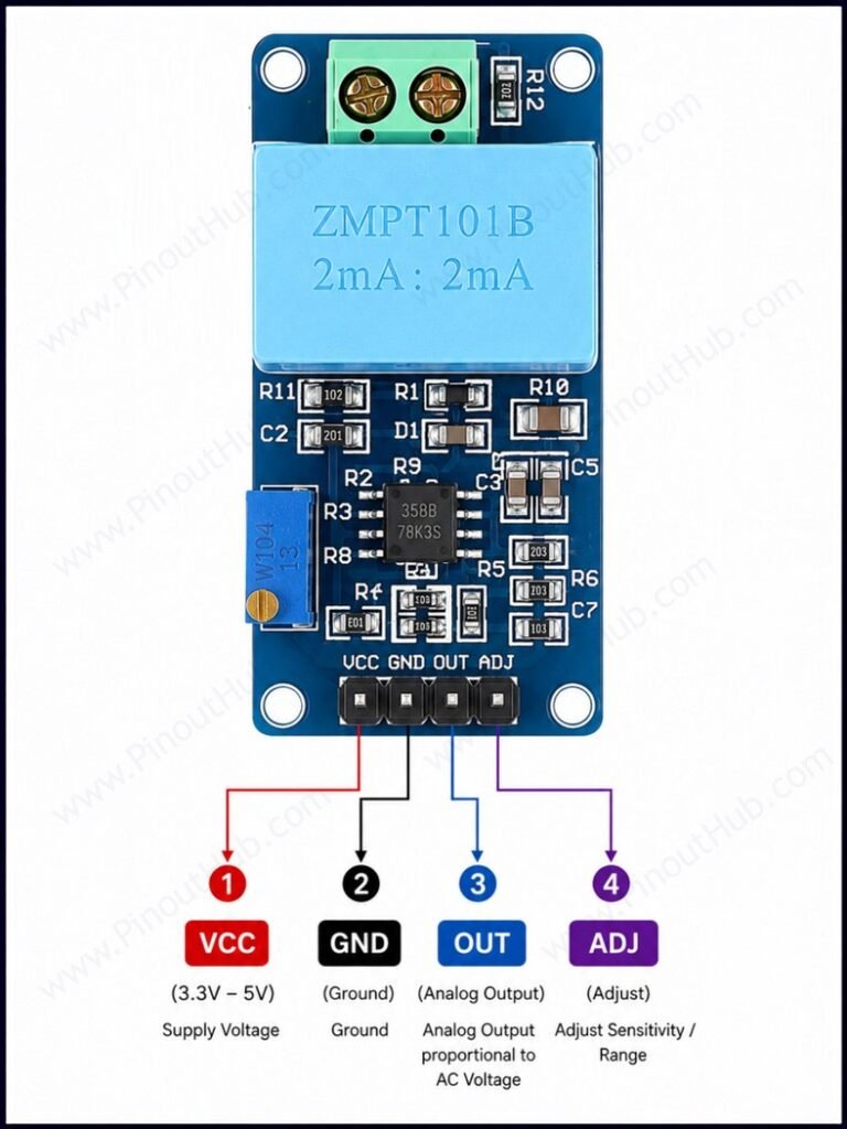 ZMPT101 ac voltage sensor pinout 