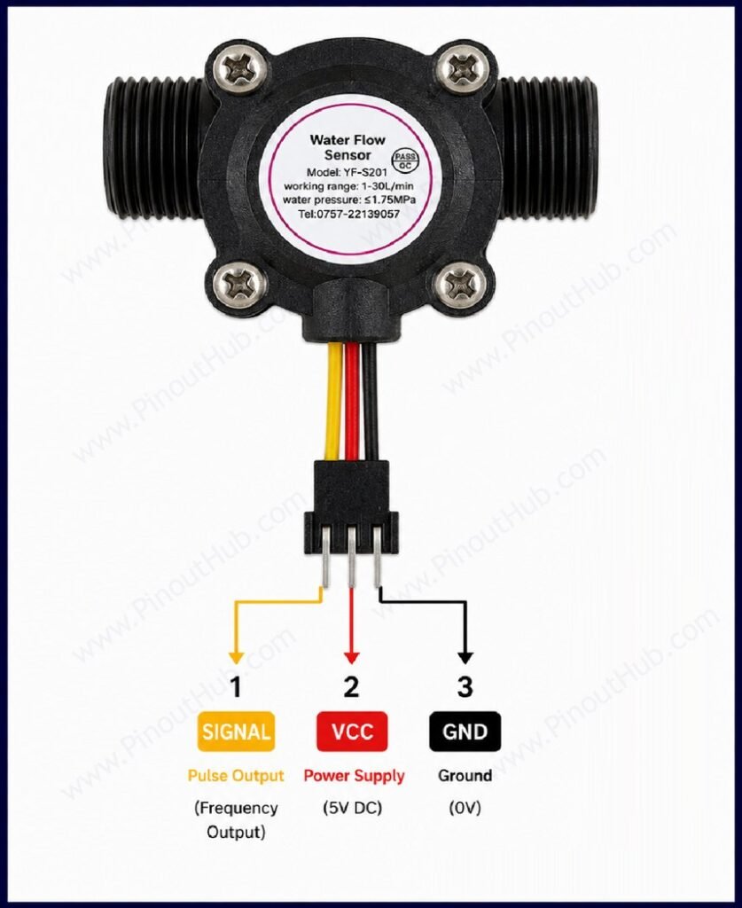 water flow sensor pinout